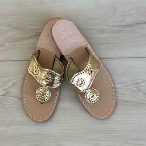 EUC Jack  Rogers Gold Sandals 9M